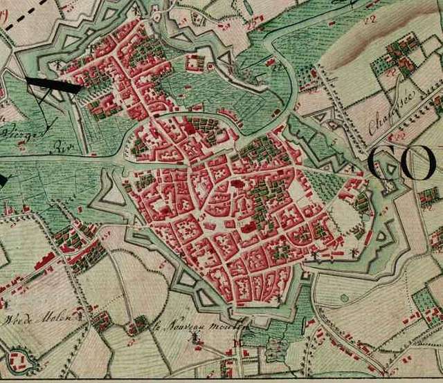 Kortrijk Ferraris map 1770